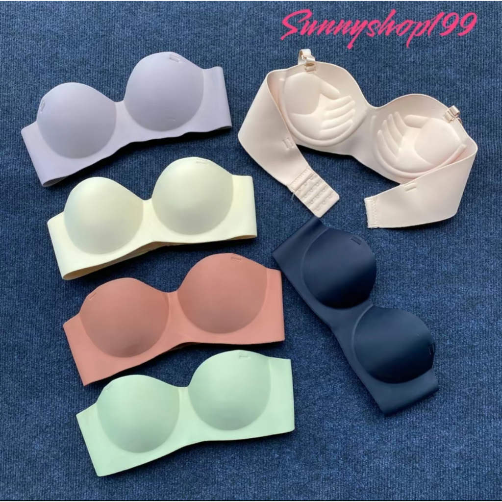 Set 3 áo ngực su cup ngang FOYCOY không gọng nâng đệm bàn tay 3cm thiết kế Basic