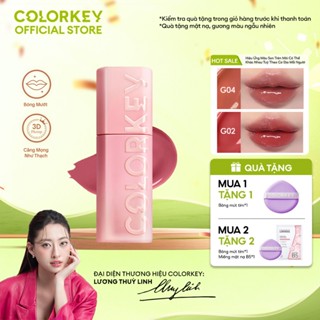 Son Bóng 3D COLORKEY Vỏ Hồng Tạo Hiệu Ứng Môi Căng Mọng Đầy Đặn 3ml