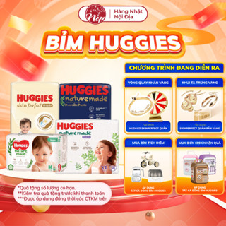 Bỉm/tã dán/quần Huggies Platinum Nature Made Size NB60/S82/M64/L54/XL44/XXL26 - Nếp shop - nepshop1