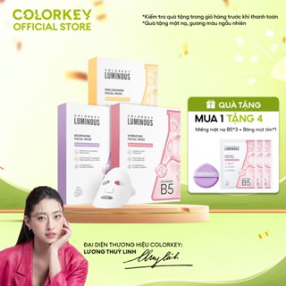3 Hộp 3 Màu Mặt Nạ Giấy COLORKEY LUMINOUS Vitamin B5 Giúp Cấp Ẩm, Hỗ Trợ Làm Sáng Da 10 miếng