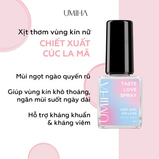  Nước hoa vùng kín nữ UMIHA  10ml  - Xịt dưỡng thơm vùng kín ngăn mùi và vi khuẩn gây viêm ngứa cân bằng PH khô thoáng 