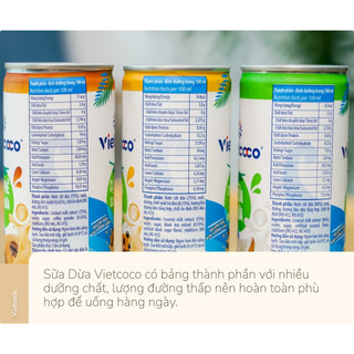 Sữa Dừa Vietcoco nguyên vị 240ml - sữa thực vật tốt cho người ăn kiêng