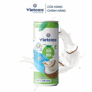 Sữa Dừa Vietcoco nguyên vị 240ml - sữa thực vật tốt cho người ăn kiêng