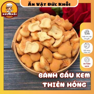  Bánh gấu nhân kem Thiên Hồng bánh gấu ngon giòn bùi lớp kem béo cuốn ăn vặt 