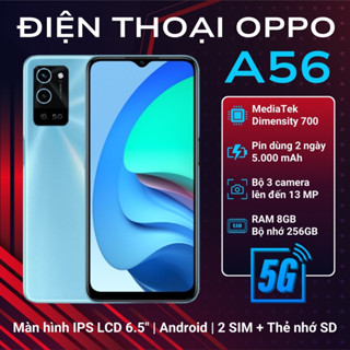 Điện Thoại OPPO A56 5G 8GB/256GB – Hiệu Năng Mượt Mà, Thiết Kế Sang Trọng, Chụp Ảnh Siêu Nét