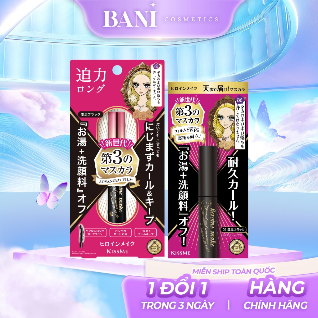 Mascara Dạng Màng Film Làm Dài Và Cong Mi Kissme Heroine Make Long & Curl Mascara (6G)