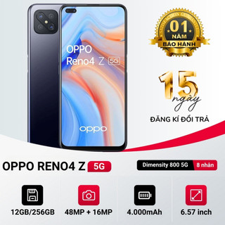  Điện thoại OPPO Reno4 Z 5G  12GB 256GB  – Màn 120Hz Mượt Mà | Hiệu Năng Mạnh Mẽ | Camera Ấn Tượng 