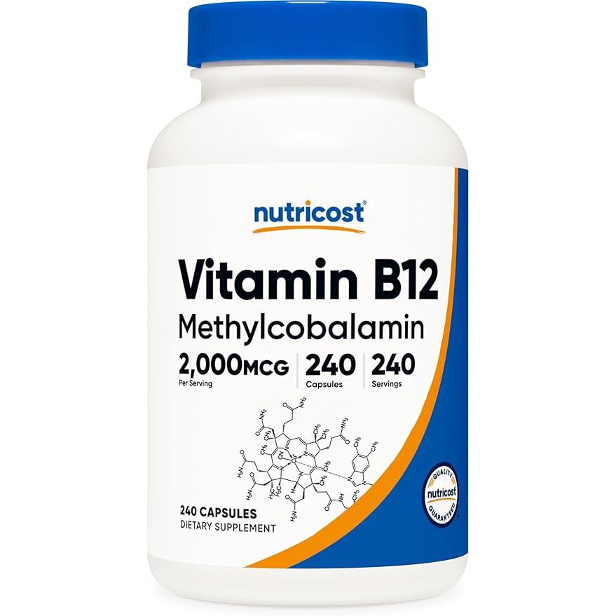 Vitamin B12 2000 mcg Nutricost 240 viên – Tăng năng lượng, hỗ trợ thần kinh