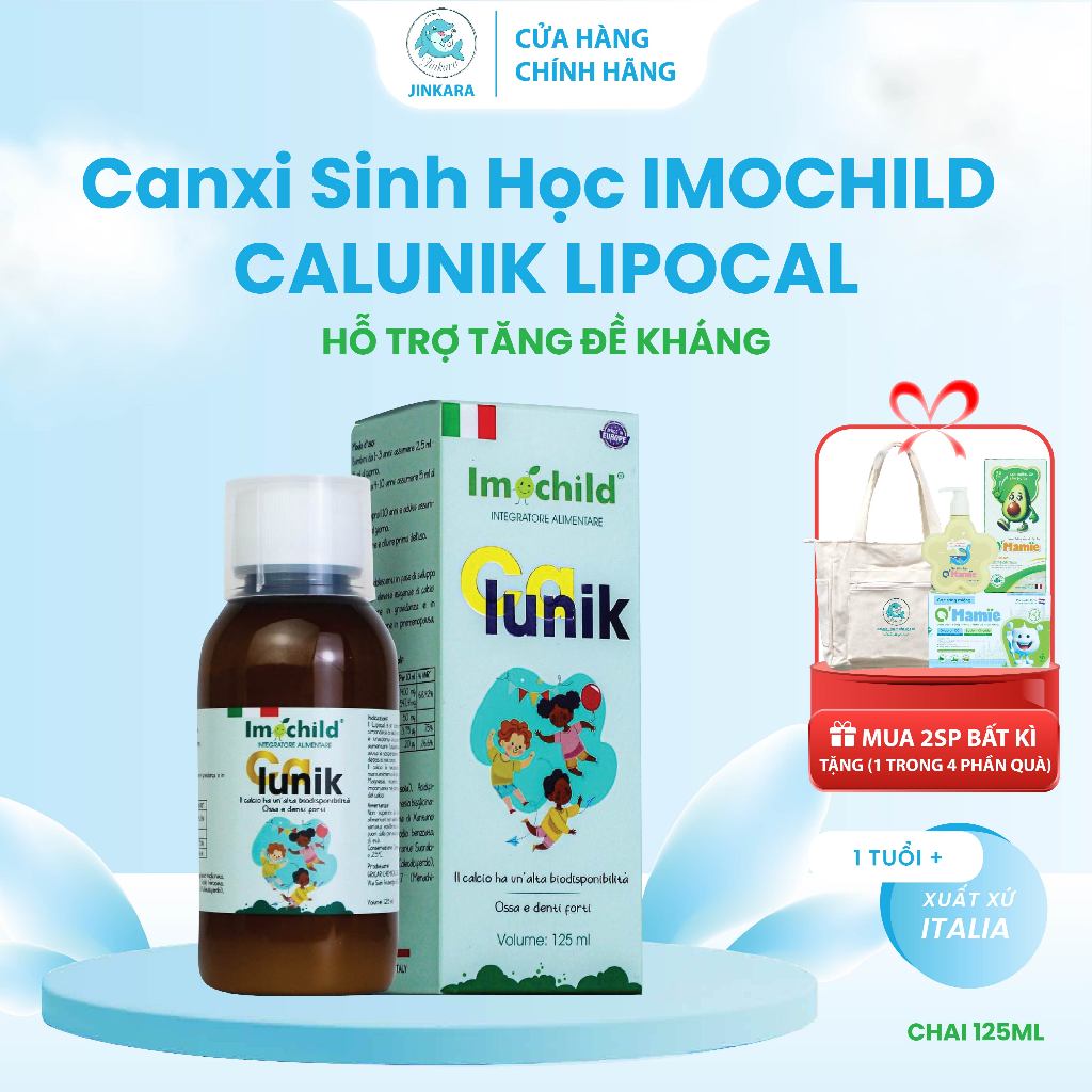 Canxi Sinh Học IMOCHILD CALUNIK LIPOCAL 125ml Hàm Lượng Cực Cao Giúp Trẻ Bổ Sung Canxi Tăng Chiều Ca