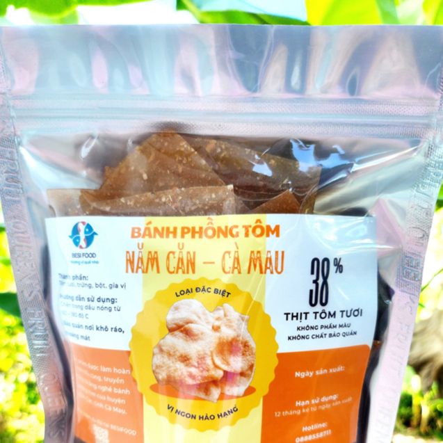 Túi 500g Bánh Phồng Tôm truyền thống - Đặc sản Năm Căn - Cà Mau, Bánh phồng Tôm Cà Mau, Đặc sản Cà M