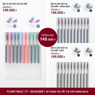 Bộ 10 Cây Bút Bi Có Nắp (Cùng Màu) MUJI