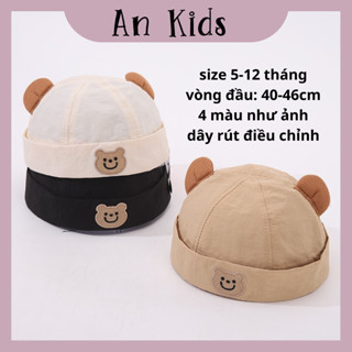 Mũ Beanie MŨ NỒI Thêu Hình Gấu Dễ Thương Phong Cách Híp Hốp Thời Trang Cho Bé Yêu mesocshop