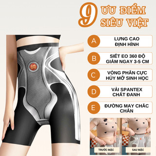 Quần gen định hình lượng tử QG10 quần gen nịt bụng giảm mỡ bụng nâng mông siết đùi cạp cao, chất liệu spandex Melody
