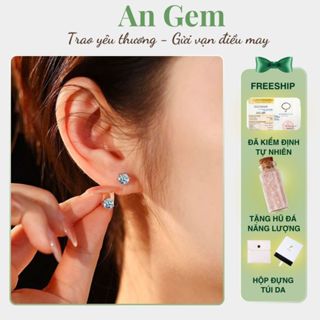 Khuyên tai bạc S925 mix đá tự nhiên An Gem, bông tai bạc nụ Citrine, Topaz, hoa hướng dương Garnet quà tặng tinh tế