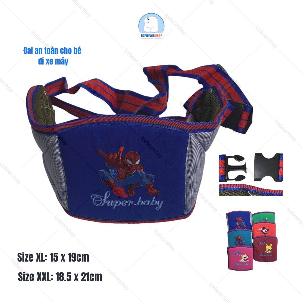 Đai Bảo Vệ Cho Bé Đi Xe Máy Super Baby, Đai Xe Cho Bé XL/ XXL