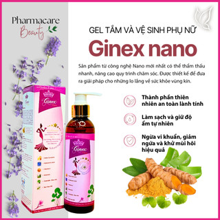  Gel vệ sinh phụ nữ Ginex nano 180ml giảm thâm ngứa và giảm mùi hôi vùng kín dung dịch vệ sinh phụ nữ 