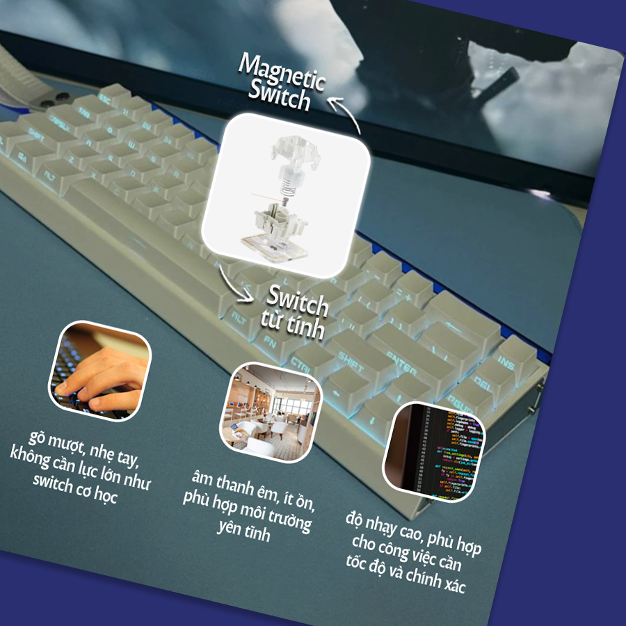 Bàn phím cơ Aula Hero68 HE - Bàn phím cắm dây, Led RGB, Hotswap, Keycap PBT | BigBuy360 - bigbuy360.vn