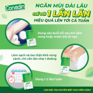 Lăn nách Conadin cho bé dậy thì ngăn tiết mồ hôi, khử mùi chuyên sâu kéo dài 5 ngày cho cả nam và nữ