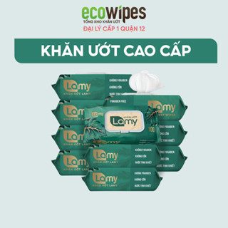 KHO Q12_Thùng 10 Gói Khăn Ướt LAMY Gói 100 Tờ Không Mùi An Toàn Lành Tính Cho Trẻ Sơ Sinh Và Em Bé