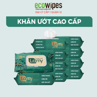 KHO Q12_Combo 10 Gói Khăn Ướt LAMY 100 Tờ Không Mùi An Toàn Lành Tính Cho Em Bé Và Trẻ Sơ Sinh