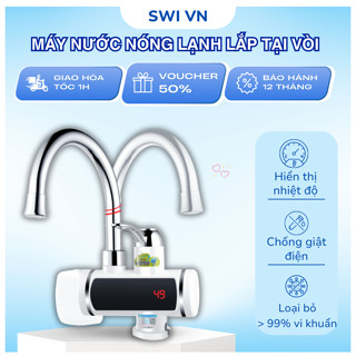 Máy Nước Nóng Lạnh Lắp Đặt Tại Vòi Làm Nóng Trực Tiếp Nhanh, Cảm Biến Chống Giật An Toàn, BH 12tháng
