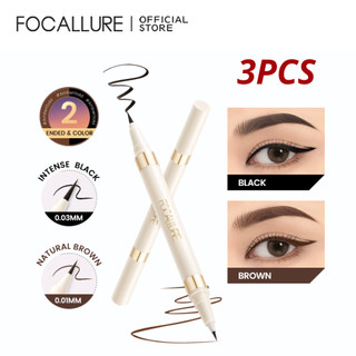  COMBO 3 Bút Kẻ Mắt Dạng Lỏng FOCALLURE 2 Trong 1 Không Thấm Nước Hai Đầu Khô Nhanh Chống Lem Trôi 1.2gx3 