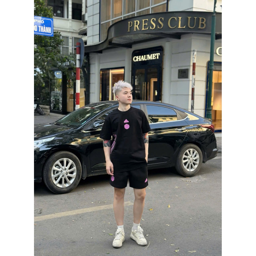 bộ thể thao nam mùa hè chất cotton cổ tròn adidas màu xanh,đen họa tiết,đồ thể thao nam thoáng khí s