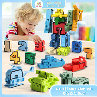  Trọn Bộ 10 Số Biến Hình Robot Đồ chơi Robot số biến hình,Đồ Chơi Lắp Ráp Robot Biến Hình Thông Minh 