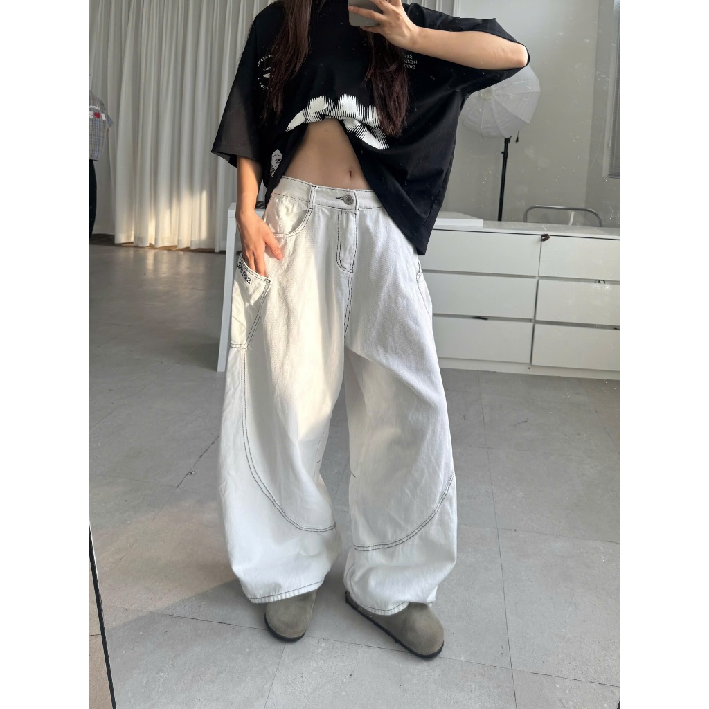 Quần Jeans Dài Ống Rộng Thụng Wash Form Unisex Tôn Dáng Nam Nữ Nhiều Màu_SSSTore.Aesthetic | BigBuy360 - bigbuy360.vn