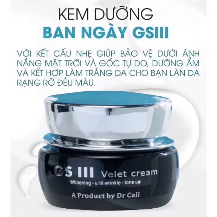 Kem ngày GS3 chính hãng drcell giúp da sáng mờ thâm