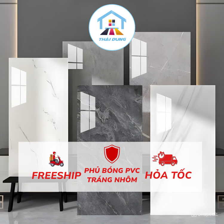(Combo100 Tấm) Tấm Dán Tường Vân Đá Bóng giả gạch men cao cấp 30x60cm có keo sẵn, chống thấm, cách n