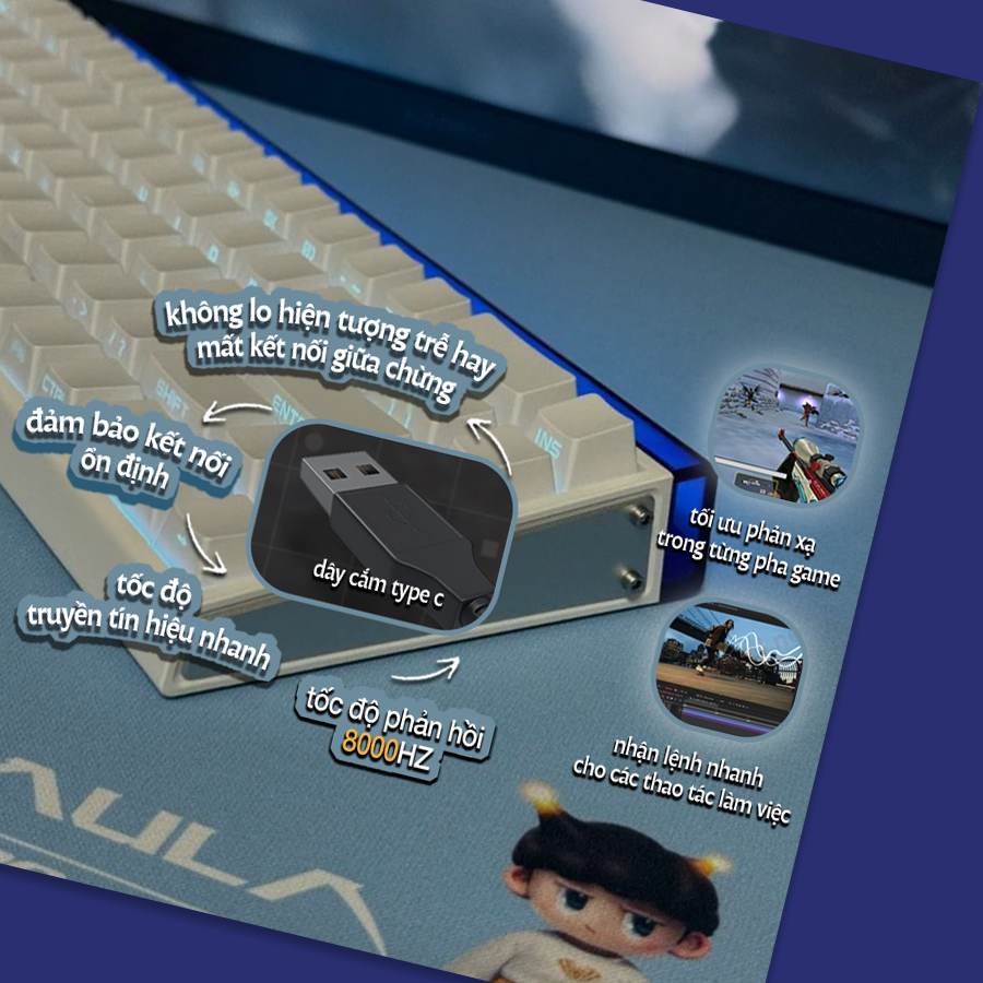 Bàn phím cơ Aula Hero68 HE - Bàn phím cắm dây, Led RGB, Hotswap, Keycap PBT | BigBuy360 - bigbuy360.vn