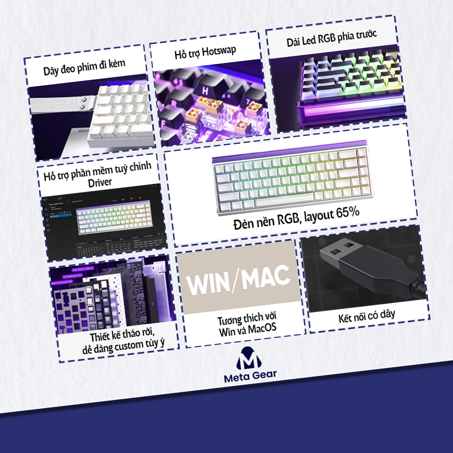 Bàn phím cơ Aula Hero68 HE - Bàn phím cắm dây, Led RGB, Hotswap, Keycap PBT | BigBuy360 - bigbuy360.vn