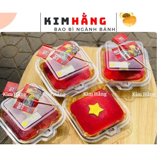  50 Hộp Nhựa Đựng Bánh Bento Gato Bánh Ngọt Bông Lan Phô Mai Cháy Đựng Thực Phẩm Trong Suốt Nắp Gập 