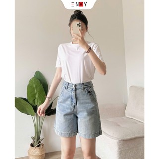 Quần Short Jean Ngố Nữ Ống Rộng Lưng Cao ENVY JS56, Quần Jean Đùi Nữ