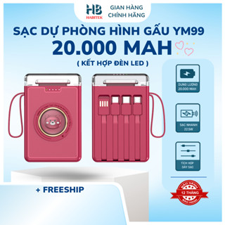 Sạc Dự Phòng 20000mah YM99 Habitek Sạc Nhanh, Pin Dung Lượng Lớn, Có Sẵn Dây Sạc Phụ Kiện Cho Nhiều Điện Thoại