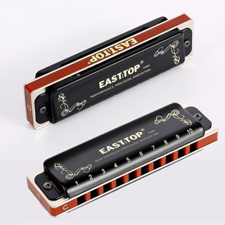  EASTTOP T008K Kèn Harmonica Diatonic Blues kèm theo hộp đựng 10 Lỗ 20 Âm Tông C   G Harmonica Chuẩn 