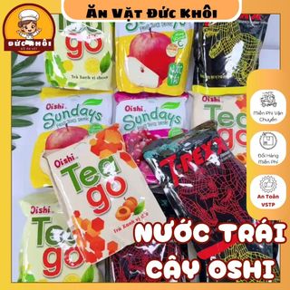  Nước oishi Tea Go Sunday T-Rex vị chanh đào táo nho vải kèm ống hút 180ML 