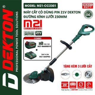 Máy cắt cỏ dùng pin DEKTON M21-CC2301, Động cơ Không Chổi Than, 100% Dây đồng