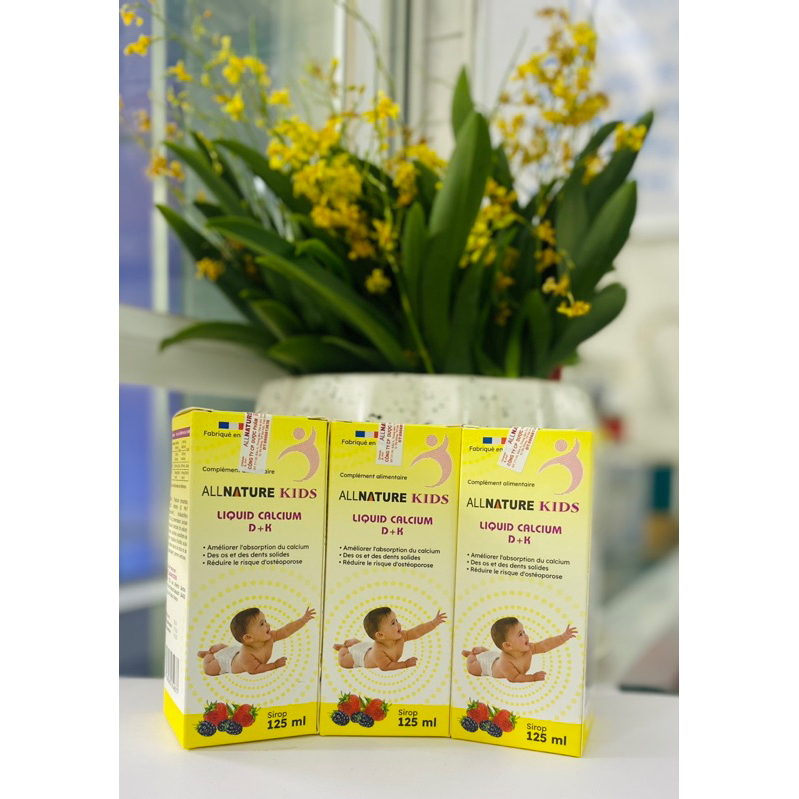 ALLNATURE KIDS LIQUID CALCIUM D+K Bổ sung canxi và D3 cho bé từ 1 tuổi trở lên