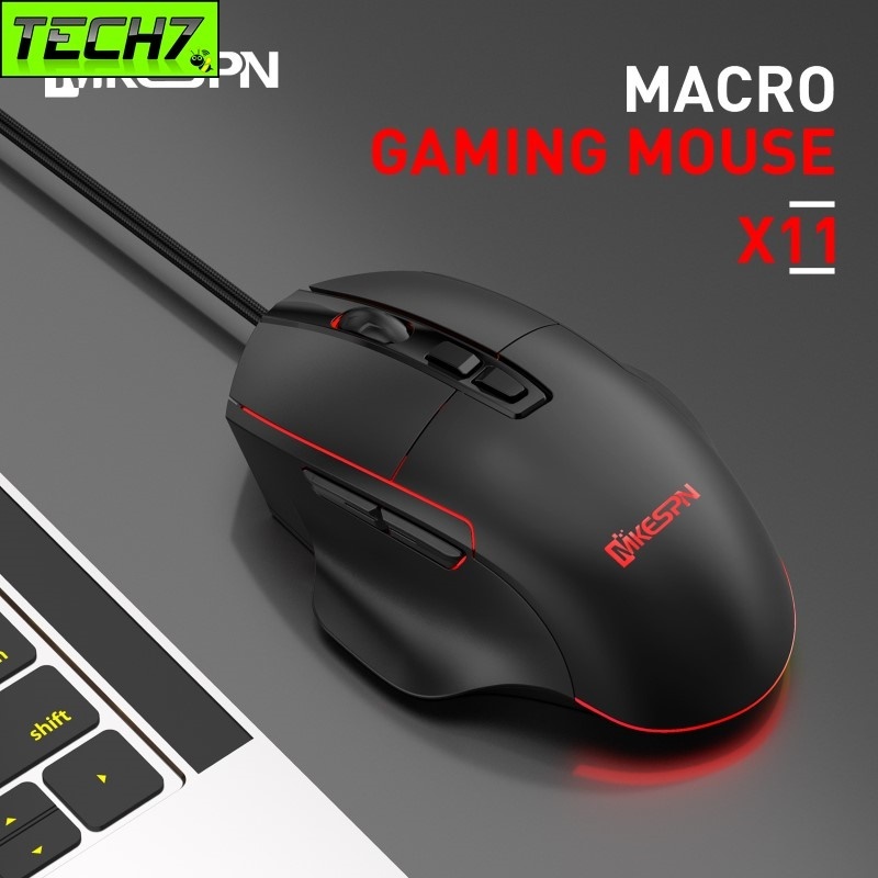 Chuột led gaming macro X11 7200dpi chống mỏi cổ tay cho máy tính
