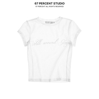Áo Thun Vải Xuyên Thấu 67 PERCENT / 67% In Chữ Form Baby Tee Unisex - GINZA BABY TEE