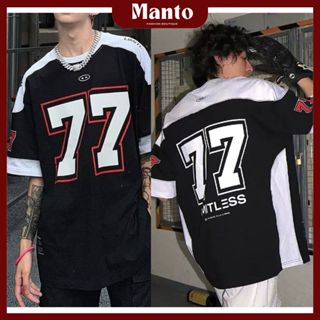  Áo thun bóng rổ số 77 tay ngắn cotton unisex nam nữ cá tính kiểu retro from rộng hotrend unisex- ManTo Shop 