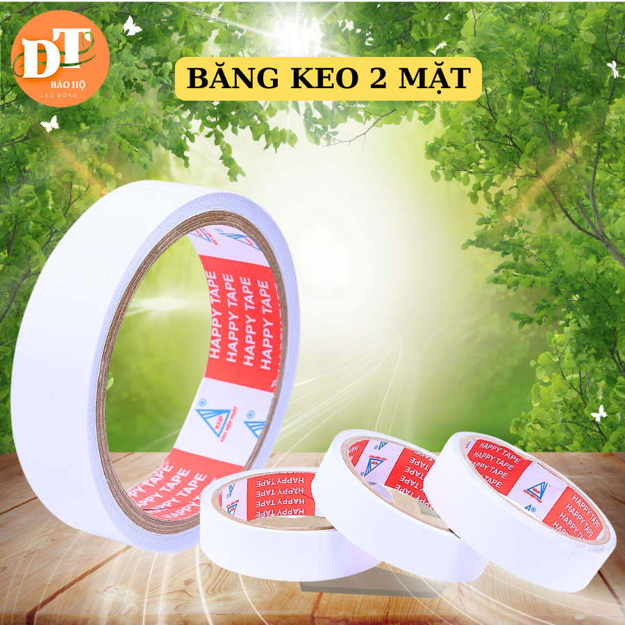 ( Combo 8 Cuộn) Băng keo 2 mặt 2.5F keo dán giấy trong suốt