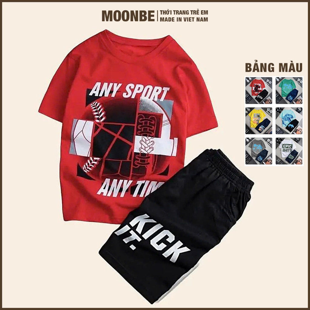[Size 11–60kg] Set Bộ Quần Áo Ngắn Tay EPIC Thời Trang Trẻ Em MOONBE Chất Cotton Có Size Đại 11–60kg