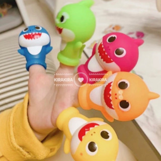 Bộ 5 Rối Ngón Tay Hình Cá Mập Siêu Dễ Thương, Đồ Chơi Tắm, Tập Nói Tập Đếm, Màu Tươi Bền Bỉ, An Toàn Cho Bé