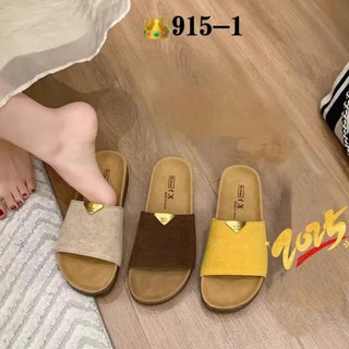   Giày QCCC  Dép nữ đế cao bản QCCC da lộn phong cách ulzzang thoải mái phom xinh - Dép sục nữ cao cấp 