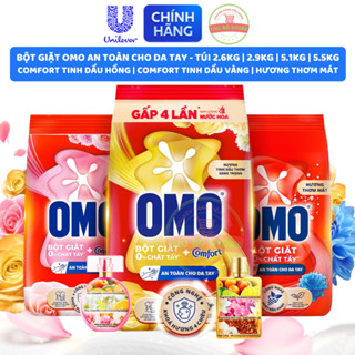 Bột Giặt Tay OMO Xoáy Bay Vết Bẩn Cứng Đầu Và Mùi Hôi - Túi 2.6KG | 2.9KG | 5.1KG | 5.5KG