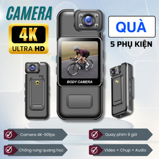  Camera hành trình 4K quay phim 9 tiếng màng hình HD sạc nhanh - Máy quay phim cầm tay mini   Video + Chụp + Ghi Âm   