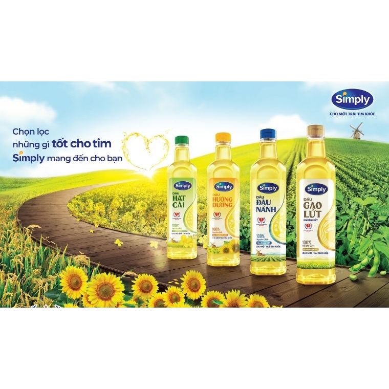 AMMYFOOD - Dầu đậu nành nguyên chất Simply chai 1 lít/ 2 LÍT/ 5 LÍT